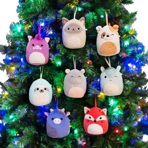 Squishmallows Set of 8 Colorful Lightweight Christmas Tree Ornaments from 2024
